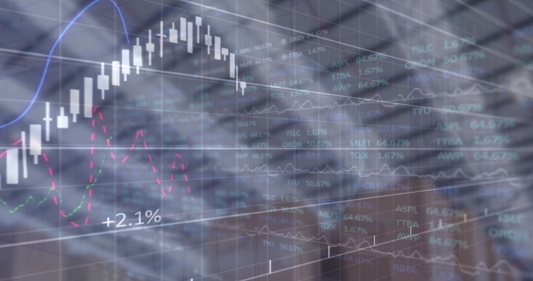 Digital Financial Data Overlaid on Warehouse Scene