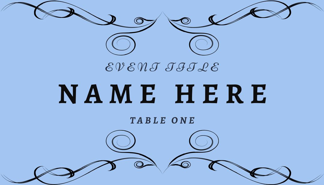 Elegant Invitation Design with Flourishes on Blue Background - Download Free Stock Templates Pikwizard.com