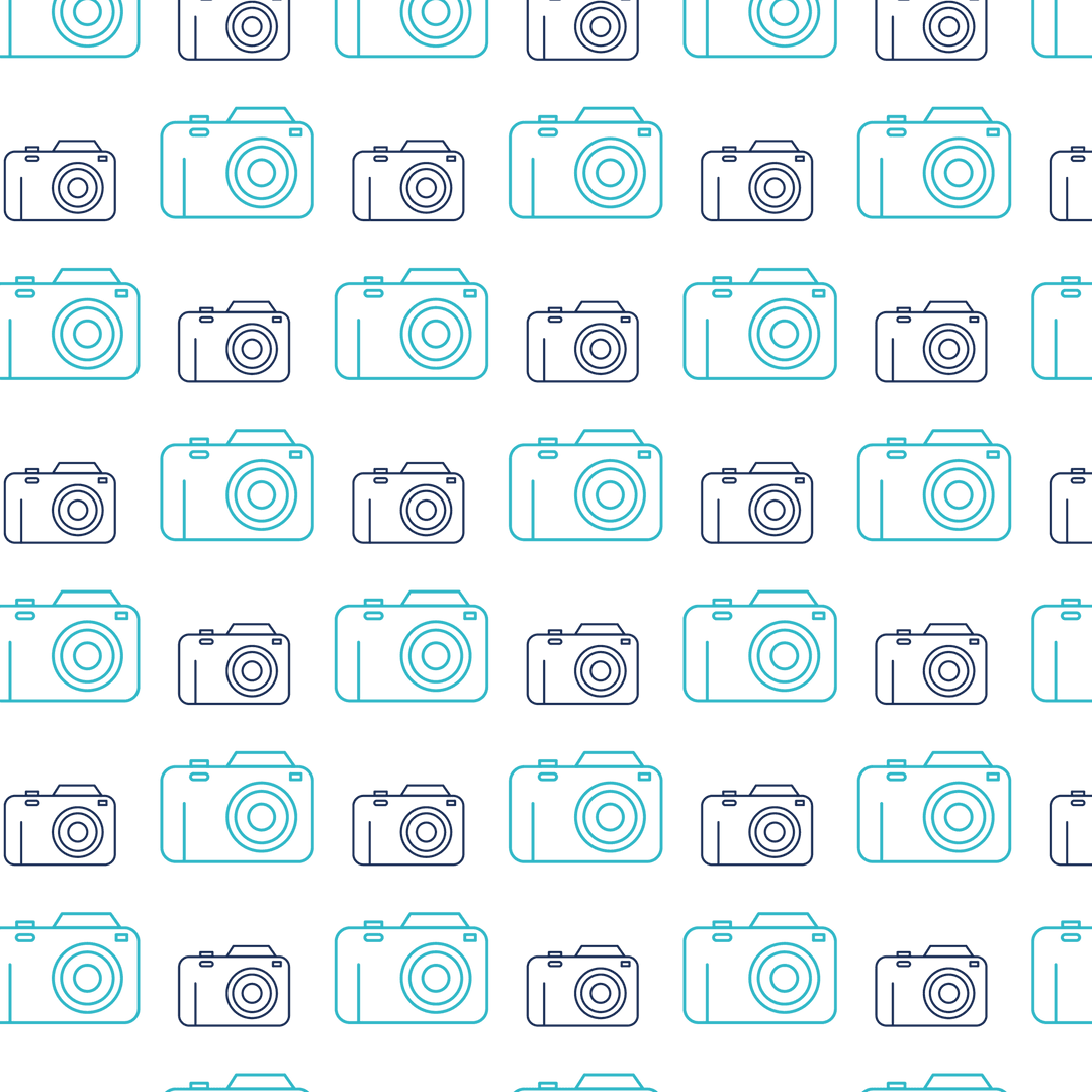 Digital Camera Icons Blue Pattern Transparent Background