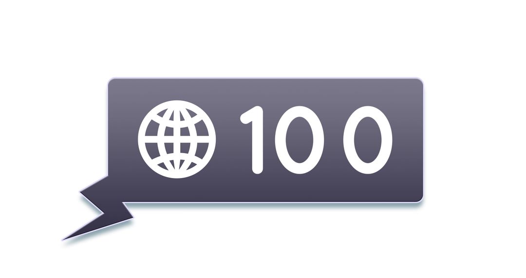 Chat Bubble with Network Notification Count on White Background