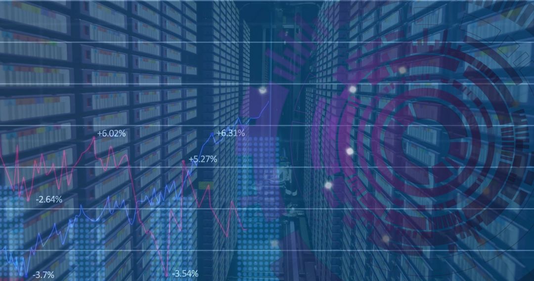 Financial Data Processing Over Network Server Room