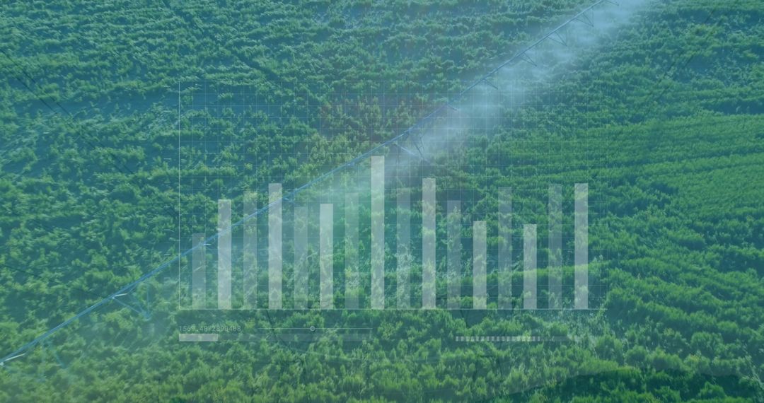 Digital Interface with Data Overlay on Vast Green Plantations