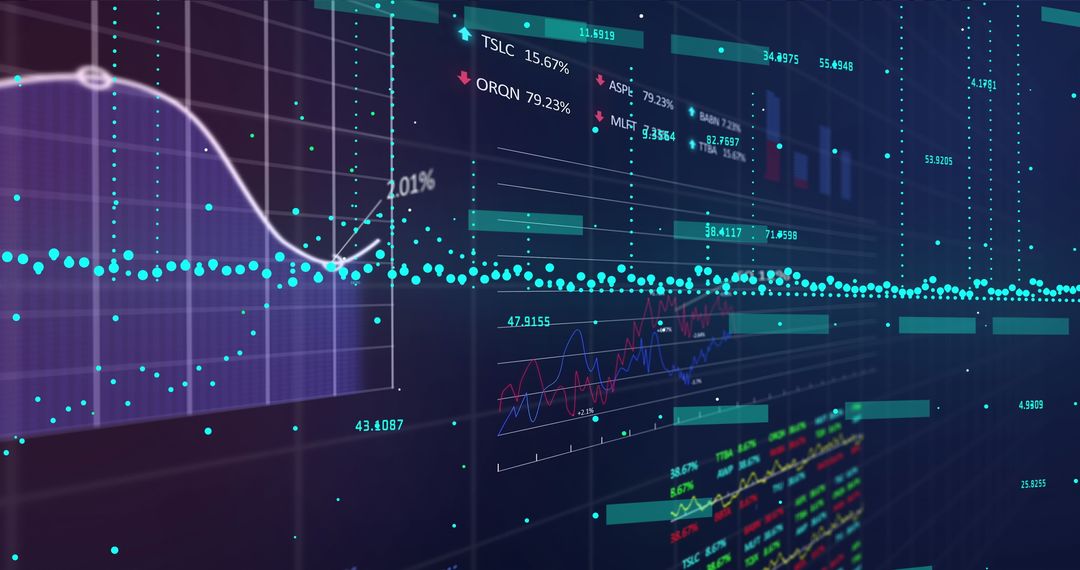 Stock Market Data Analysis with Futuristic Digital Interface