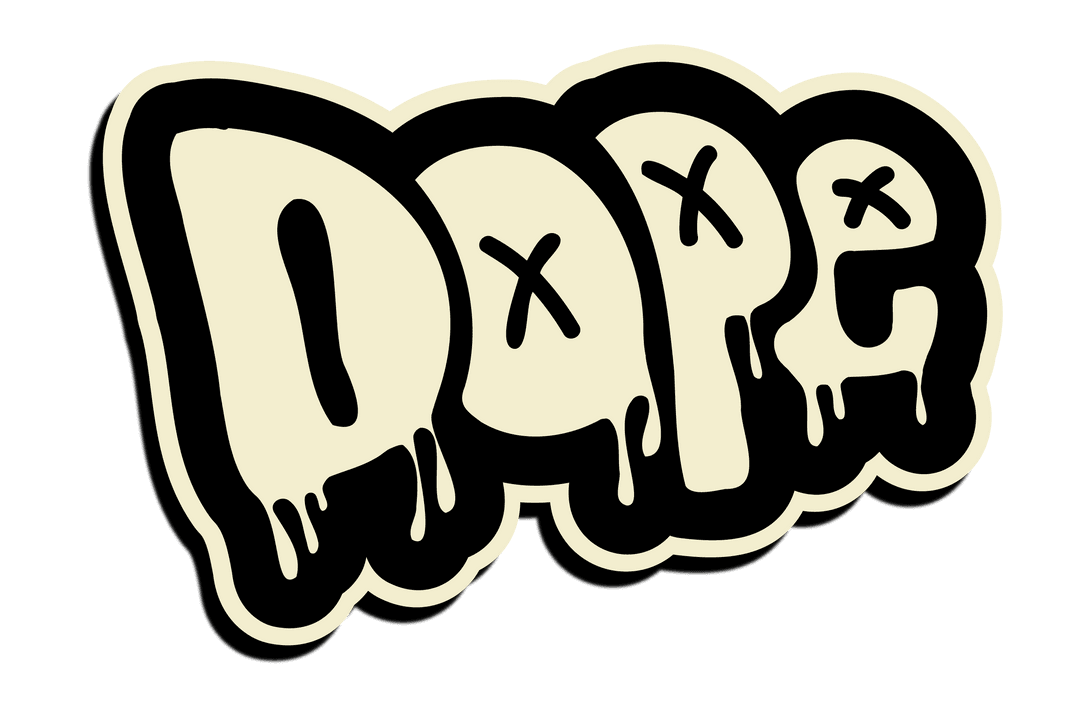 Dripped Bubble Letter Graffiti Design on Transparent Background