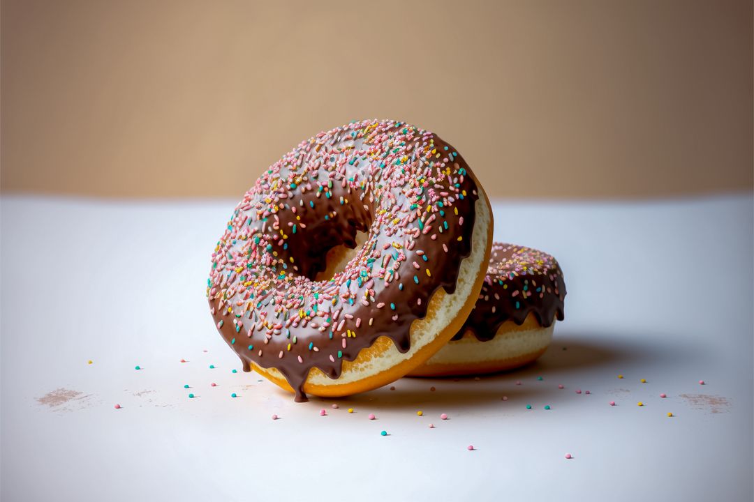 Delicious Chocolate Frosted Donuts with Colorful Sprinkles