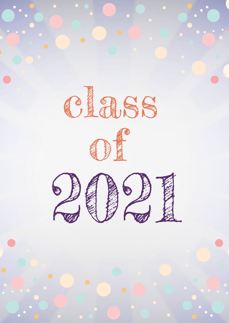 Class of 2021 Graduation Celebration Design with Festive Dots
