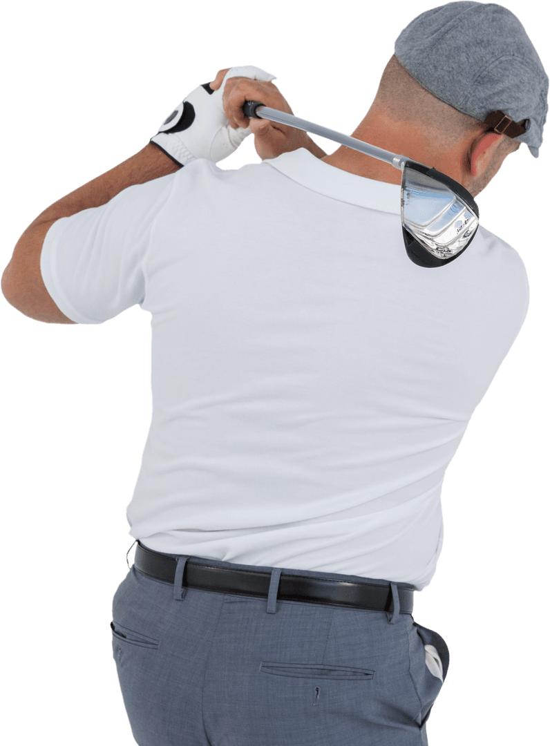 Transparent Background Golf Player Swinging Club