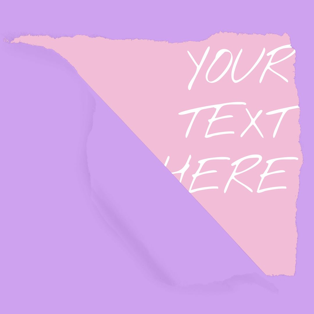 Torn Paper Triangle with Text Space on Purple Background