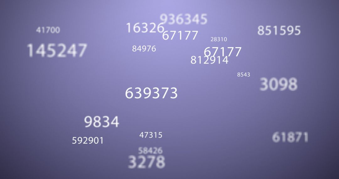 Dynamic Changing Numbers on Purple Background Visualization