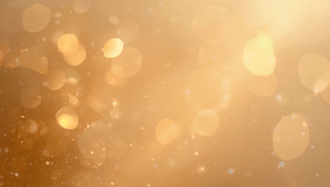 Glowing Golden Bokeh with Floating Particles and Warm Luminescent Abstract Background