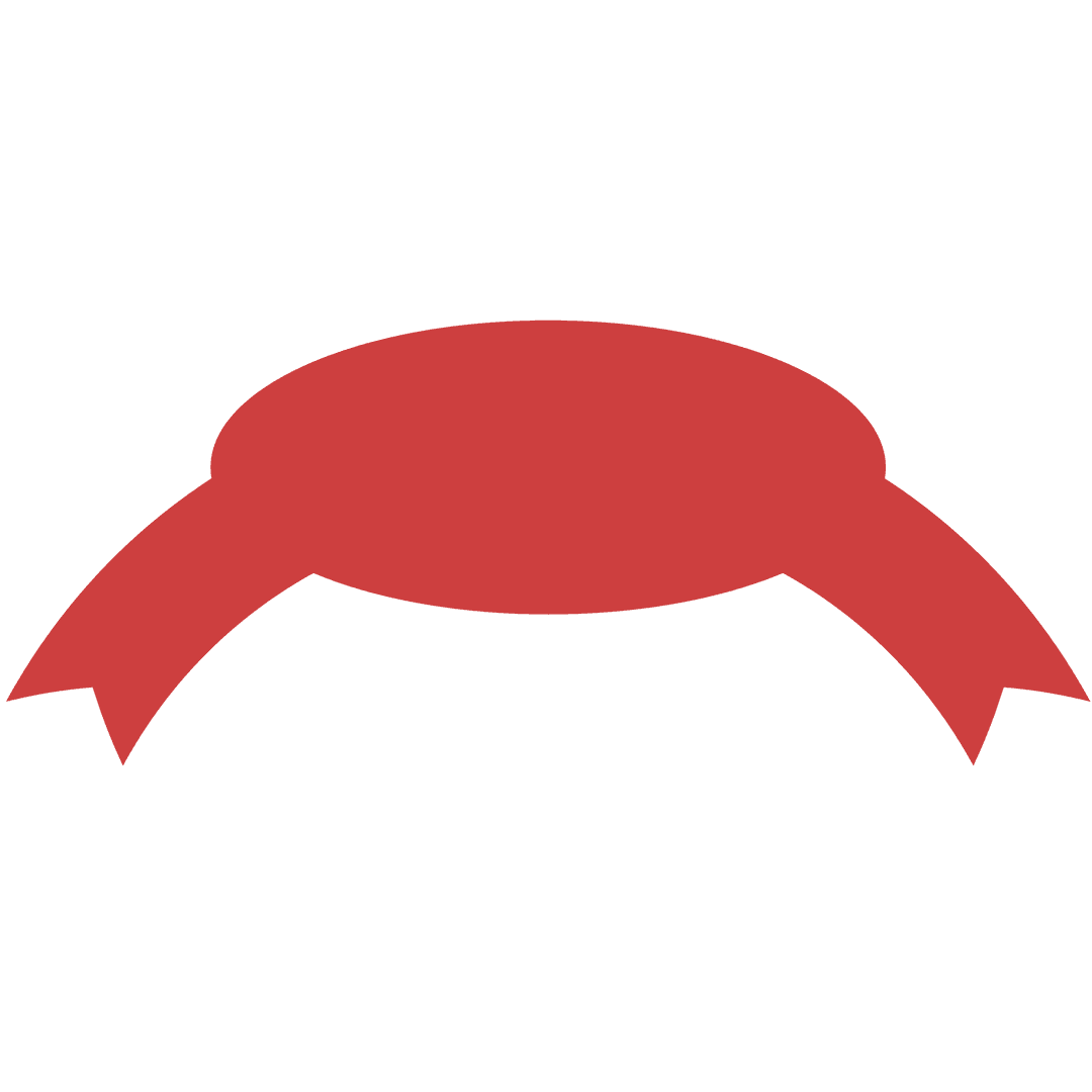 Red Badge Illustration with Blank Ribbon on Transparent Background