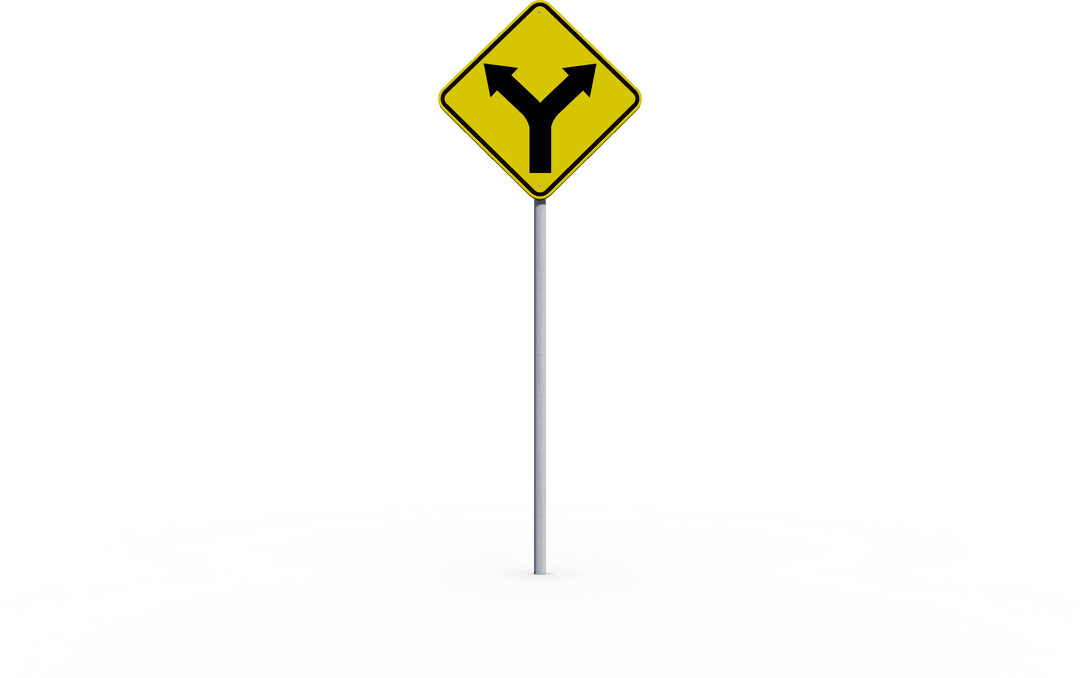 Transparent Road Junction Sign Illustration