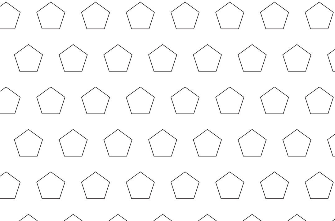 Black Pentagon Pattern on Transparent Background Design