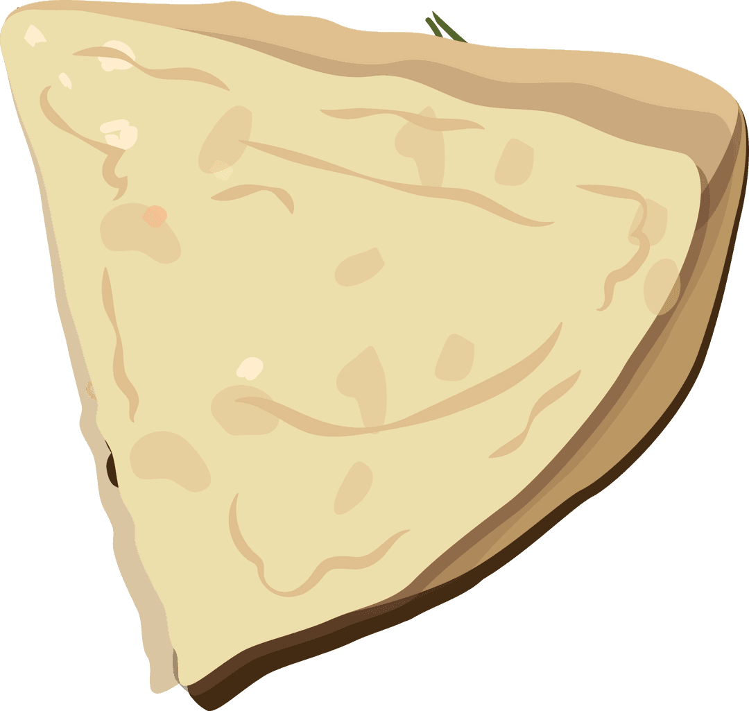Transparent Flatbread Slice Floating PNG Illustration