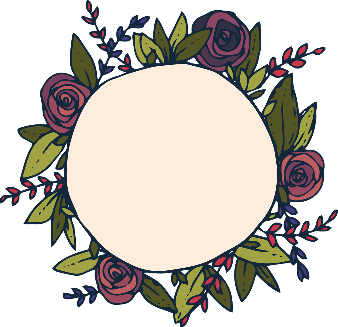 Transparent Floral Wreath for Invitations and Crafts