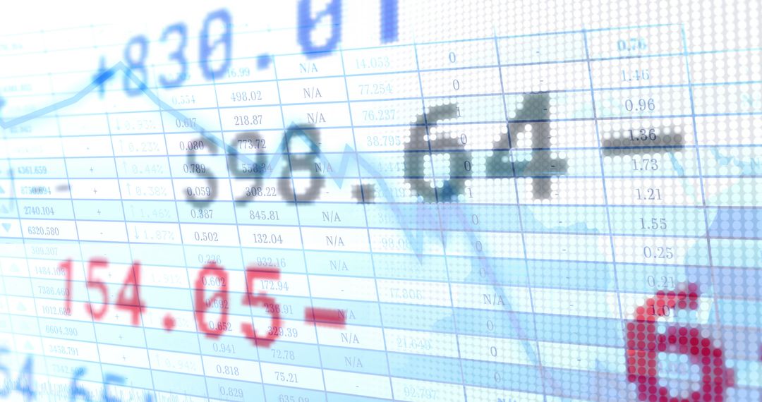 Digital Stock Market Data Display with Analytical Graphs