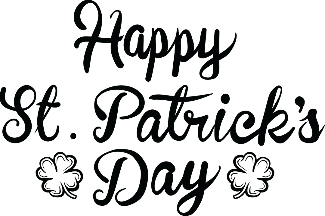 Happy St. Patrick's Day Text Transparent Background