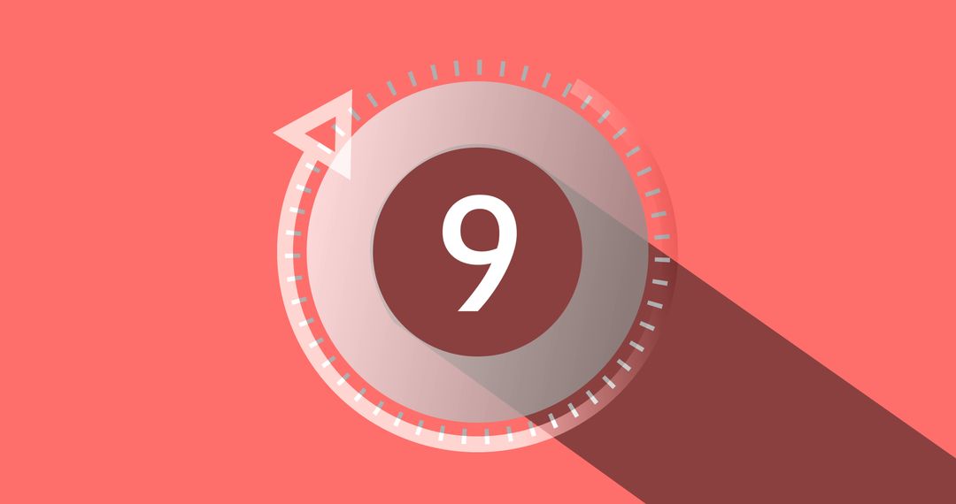 Minimalist Countdown Timer with Number 9 - Free Images, Stock Photos and Pictures on Pikwizard.com