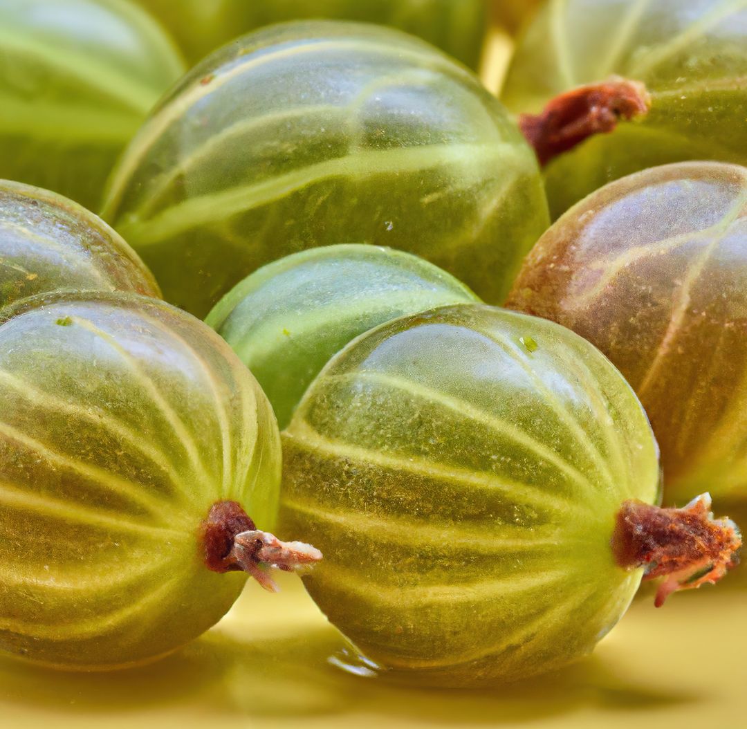 Close-Up of Fresh Green Gooseberries with Clear Veins - Free Images, Stock Photos and Pictures on Pikwizard.com