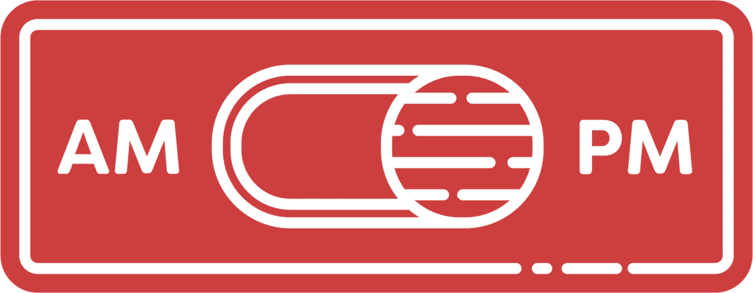 AM PM Toggle Symbol with Transparent Background