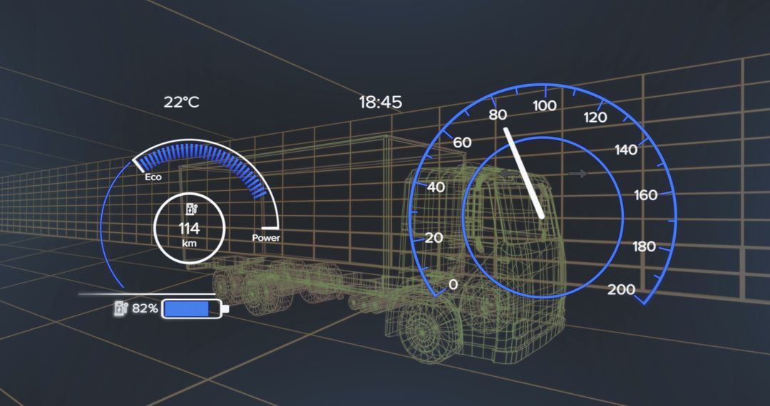 Digital Truck Dashboard with Futuristic Interface