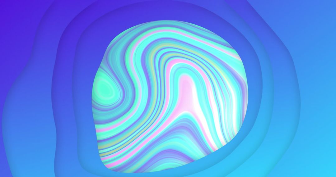 Vibrant Swirling Liquid with Abstract Layered Shapes