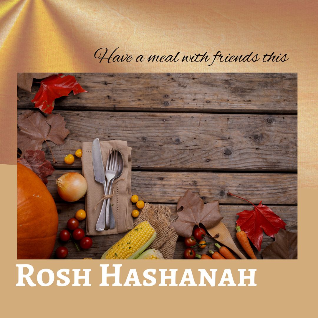 Rosh Hashanah Table Setting with Seasonal Foods