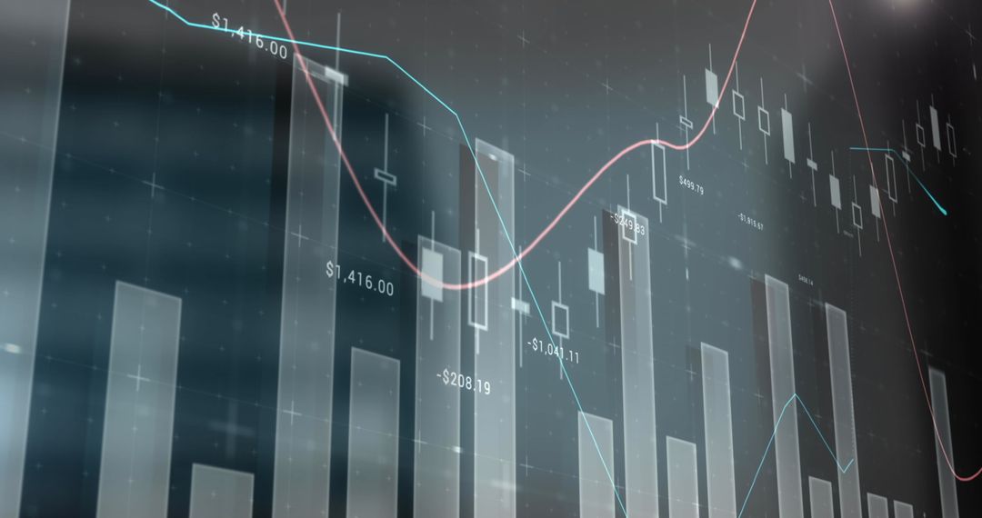 Financial Graphs and Cityscape Imaging Dynamic Economy Trends