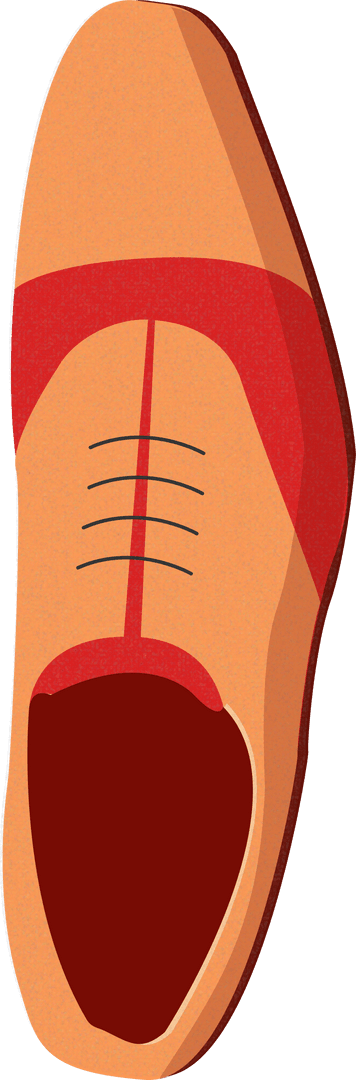 Minimalist Sneaker Floating with Orange and Red Accents on Transparent Background