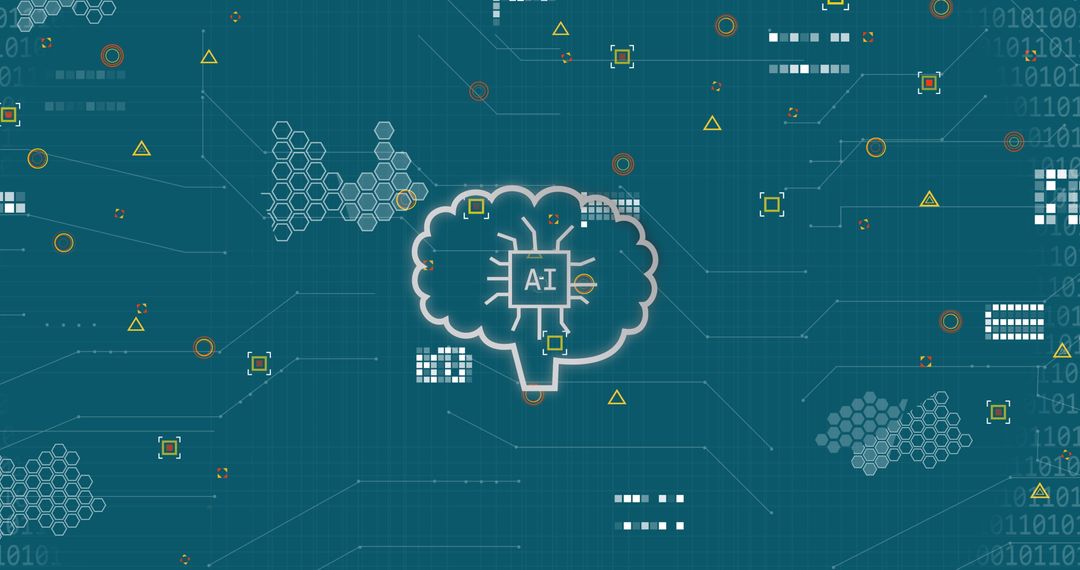 Abstract Digital Illustration of AI and Data Processing