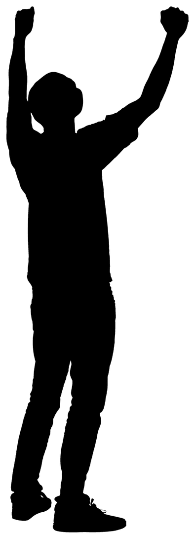 Transparent Silhouette of Waving Hands Celebration