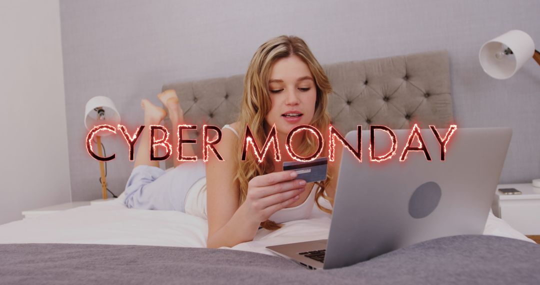Young Woman Enjoying Cyber Monday Online Shopping