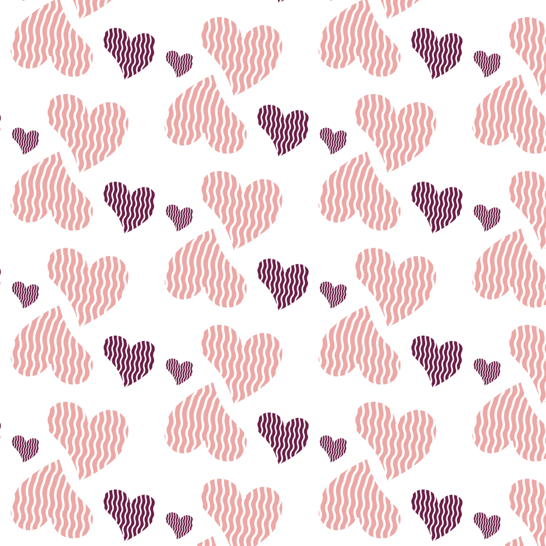 Seamless Pink Heart Pattern on Transparent Background Illustrating Love
