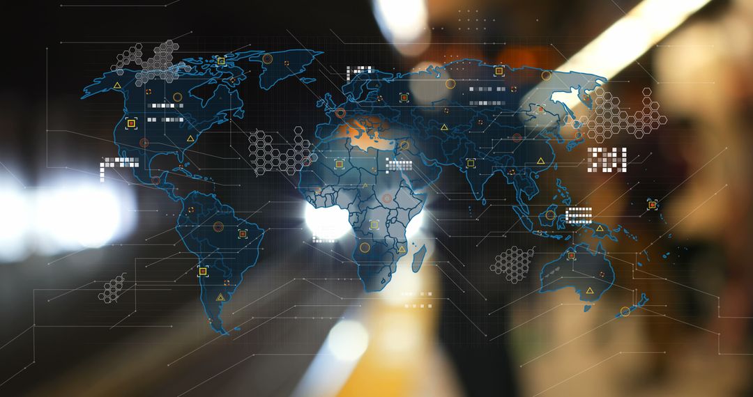 Digital World Map with Data Processing Features
