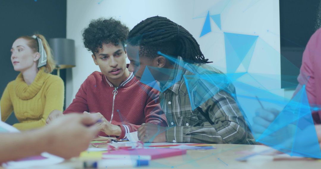 Diverse Team Collaborative Brainstorming Modern Tech Idea