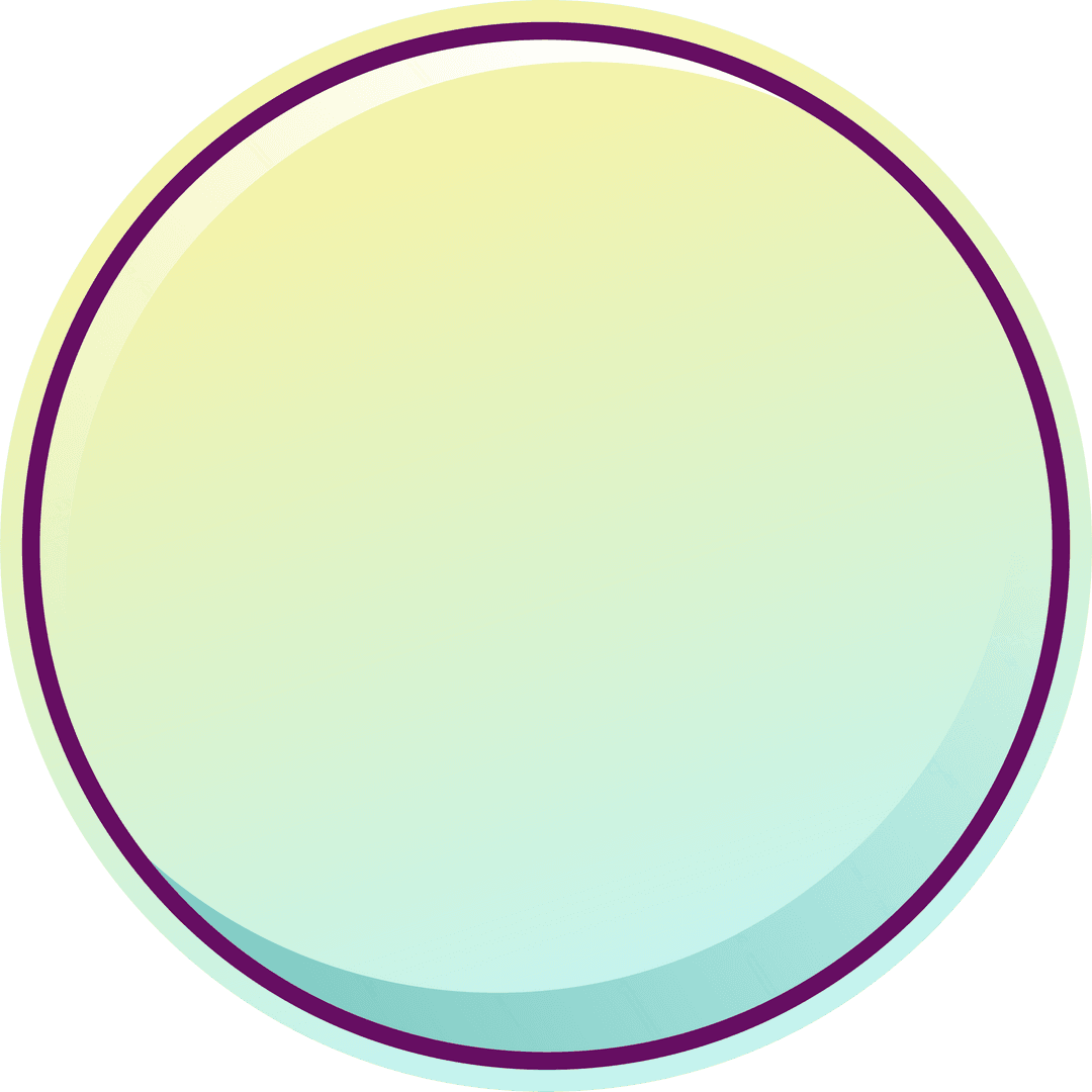 Abstract Circle with Yellow and Teal Gradient and Purple Border