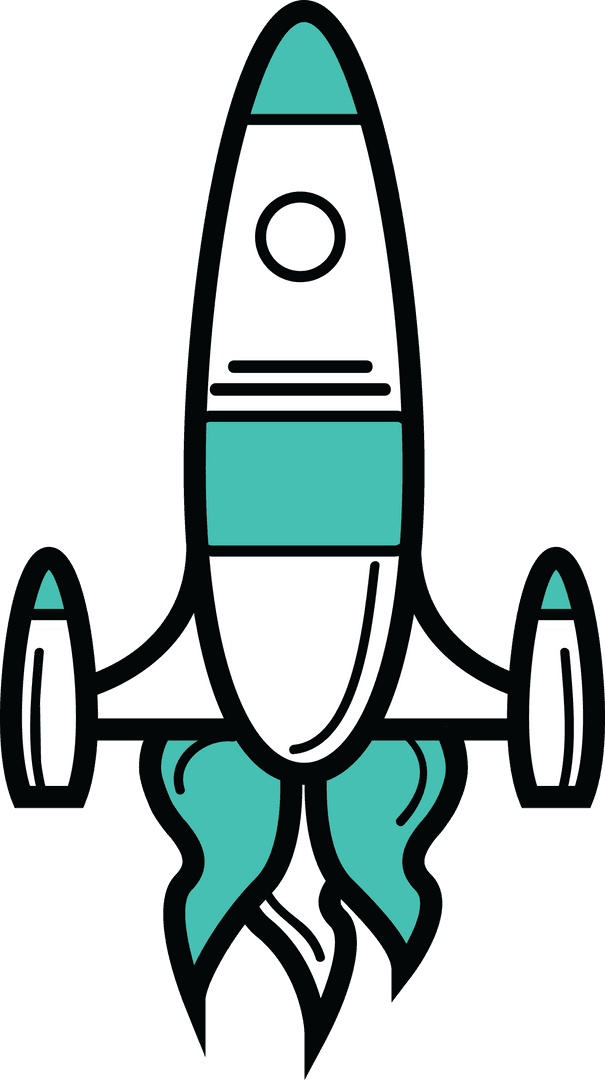 Transparent Turquoise Rocket Illustration PNG Vector