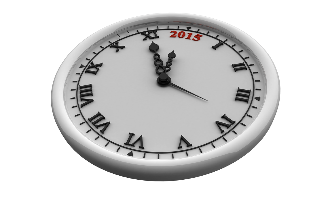 Transparent Clock Depicting 2015 Year Concept - Download Free Stock Images Pikwizard.com