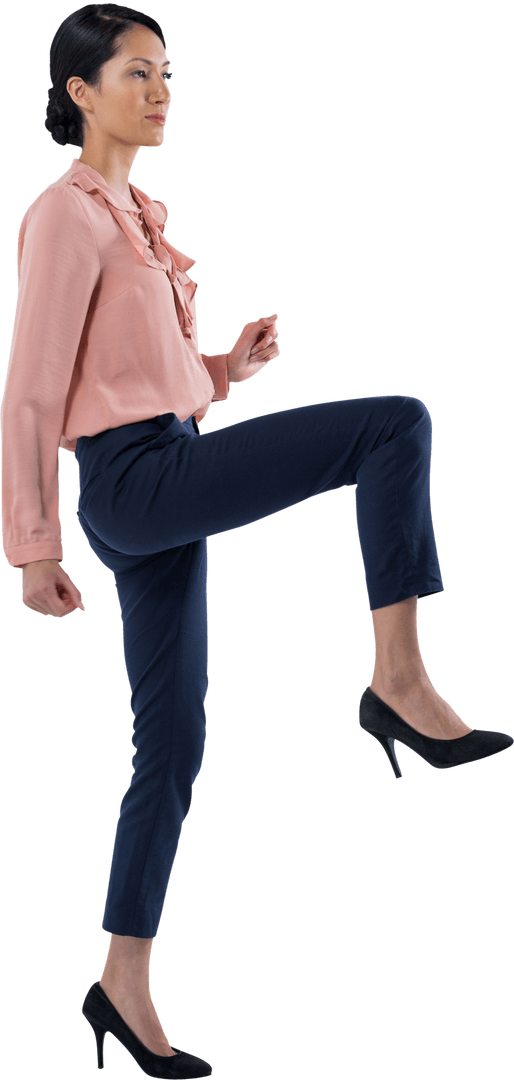 Confident Businesswoman Striding Transparent Background