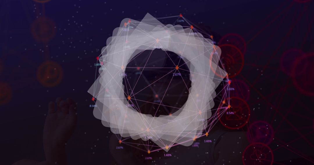 Abstract Digital Network with Data Graphical Overlay