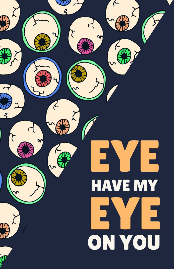 Quirky Colorful Eyeballs Pattern with Watching Theme