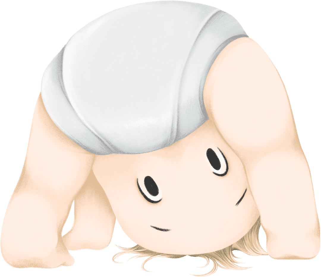 Playful Transparent Baby Upside Down Close-Up