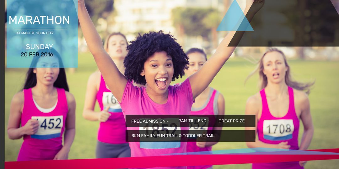 Community Marathon Celebration with Energetic Runners