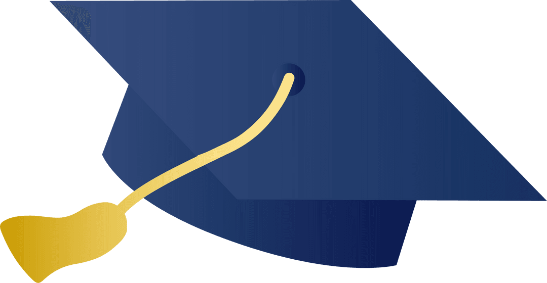 Transparent Digital Graduation Cap with Gold Tassel