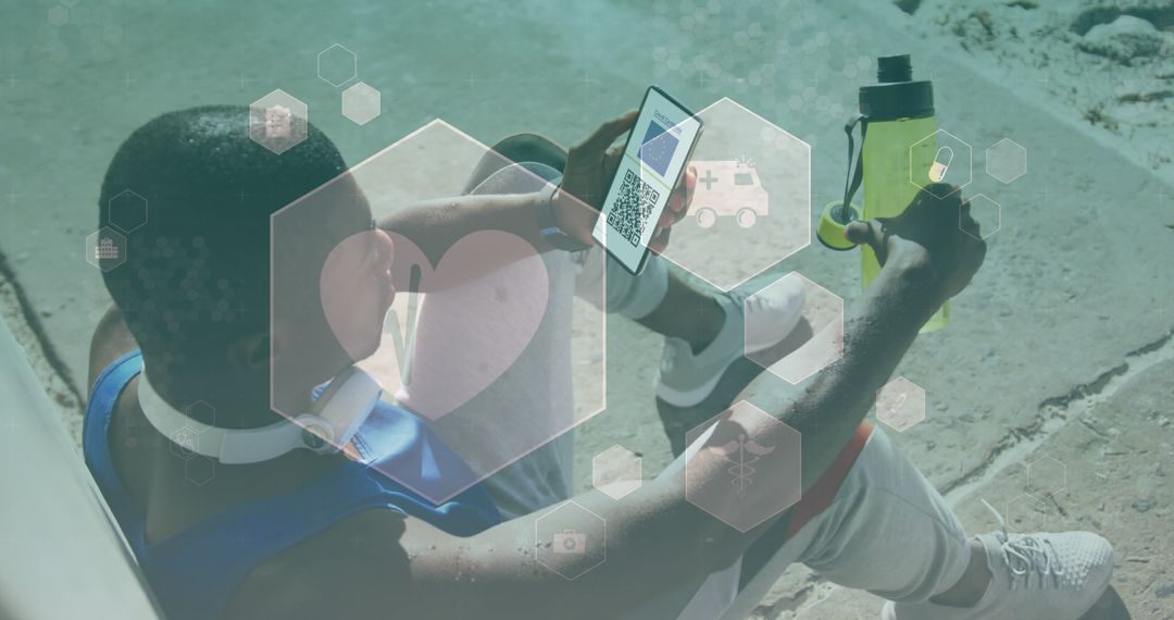 Man with Digital COVID-19 Vaccination Passport Using Smartphone