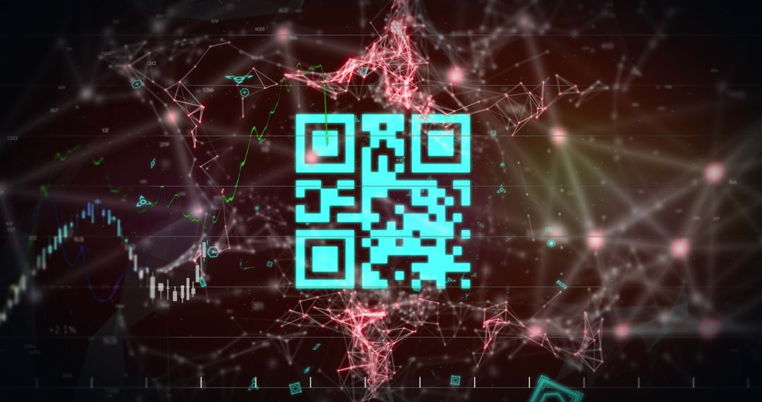 futuristic qr code with digital connection networks - Free Images, Stock Photos and Pictures on Pikwizard.com