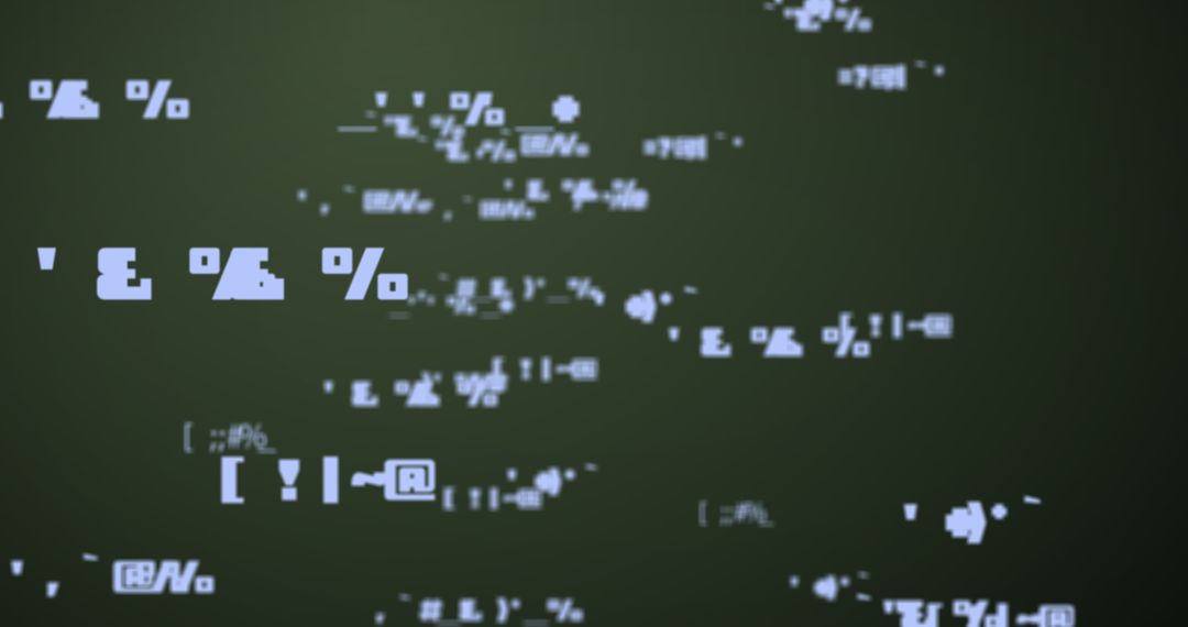 Digital Data Stream on Green Background