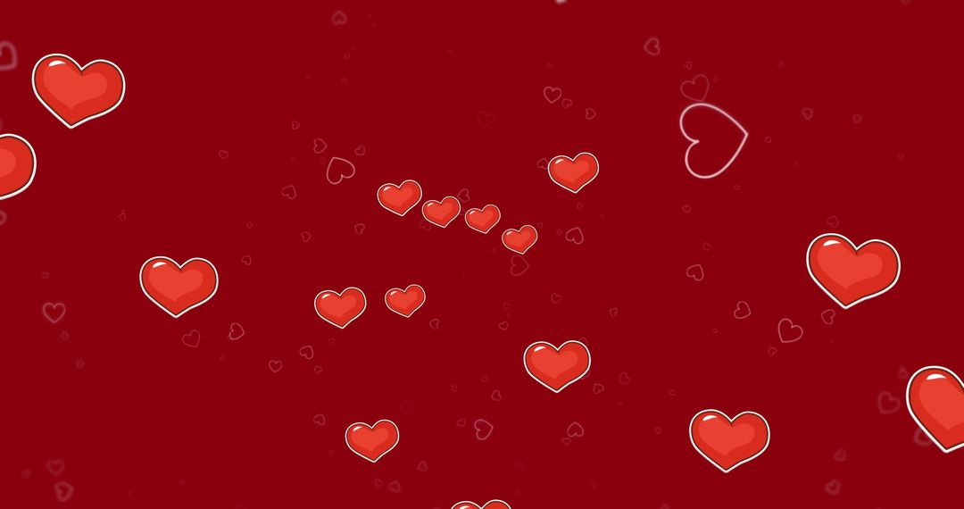 Red Heart Icons Floating on Red Background Animation - Free Images, Stock Photos and Pictures on Pikwizard.com