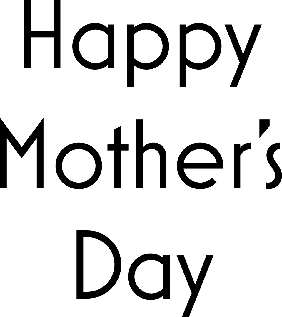 Transparent Happy Mother's Day Festive Typography