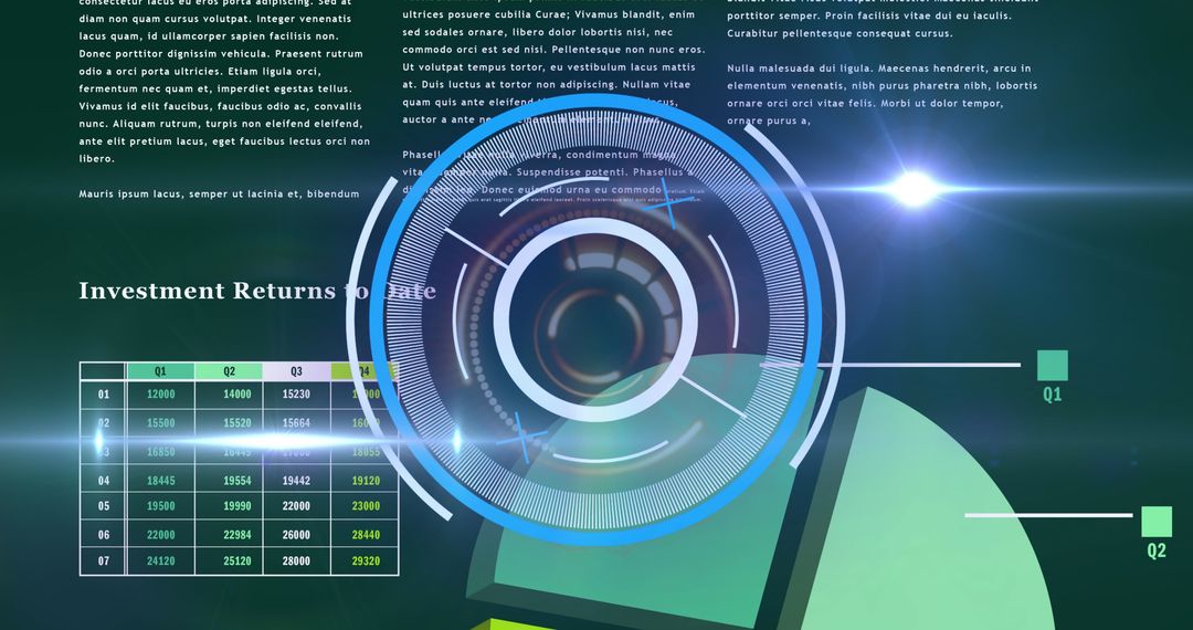 Futuristic Data Analysis Interface with Digital Graph Overlay